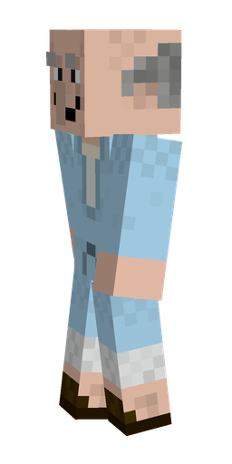 Blue skin: body, left side render