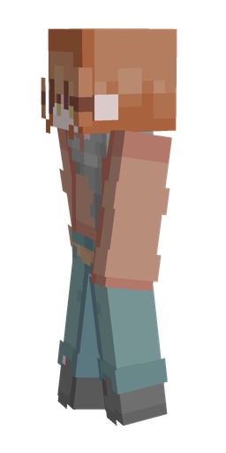 Blue skin: body, left side render