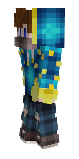 Blue skin: body, left side render
