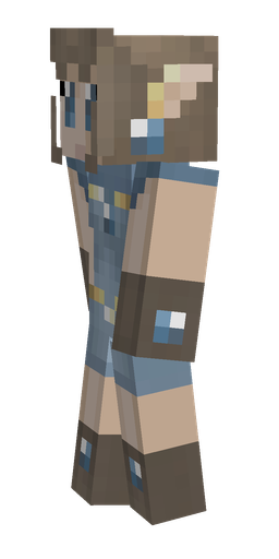 Blue skin: body, left side render