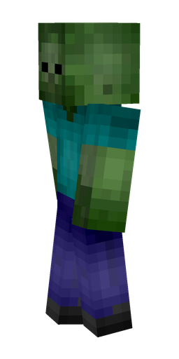 Blue skin: body, left side render