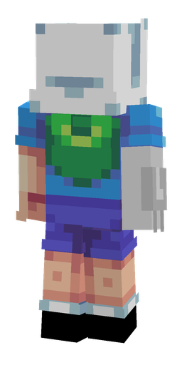 Blue skin: body, back render
