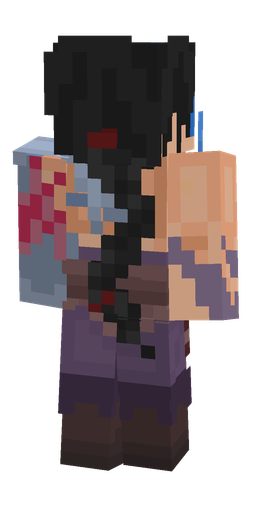 Black skin: body, back render