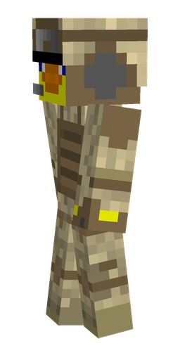 Brown skin: body, left side render