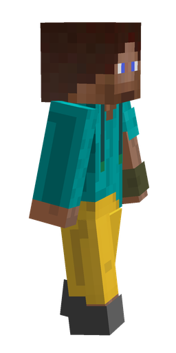 Blue skin: body, right side render