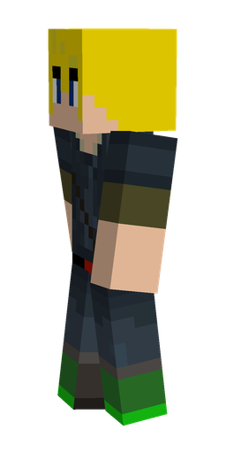 Blue skin: body, left side render