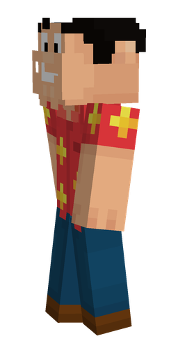 Blue skin: body, left side render