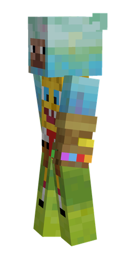 Blue skin: body, left side render
