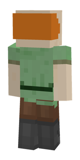 Green skin: body, back render
