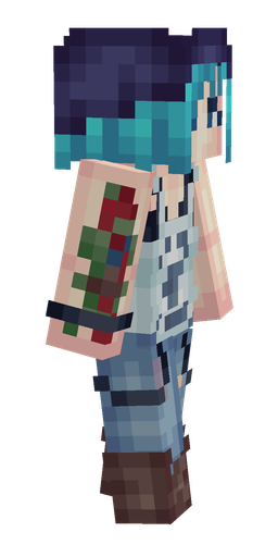 Blue skin: body, right side render