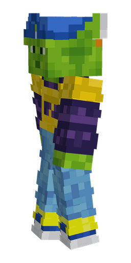Blue skin: body, left side render