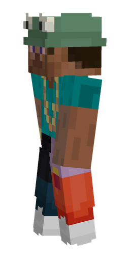 Blue skin: body, left side render