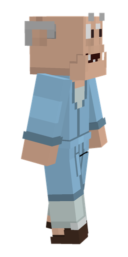 Blue skin: body, right side render