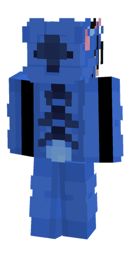 Blue skin: body, back render