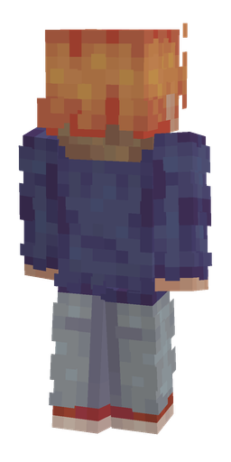 Blue skin: body, back render
