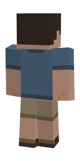 Blue skin: body, back render