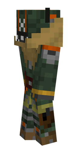 Brown skin: body, left side render