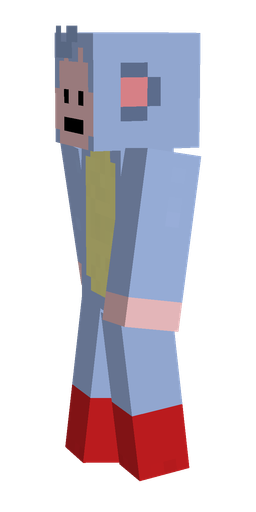 Blue skin: body, left side render