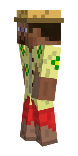 Brown skin: body, left side render